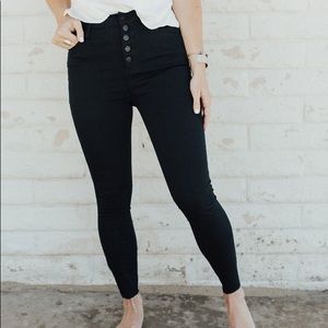 CJLA “Sarah” High rise , button fly jeans, black